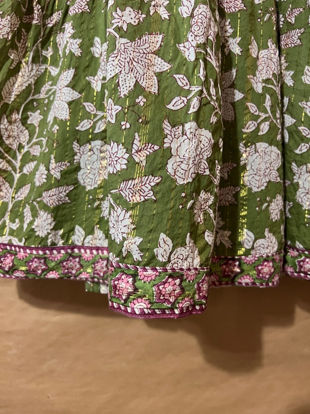 CLARA Olive Green Floral Maxi Skirt - Picture 13 of 15